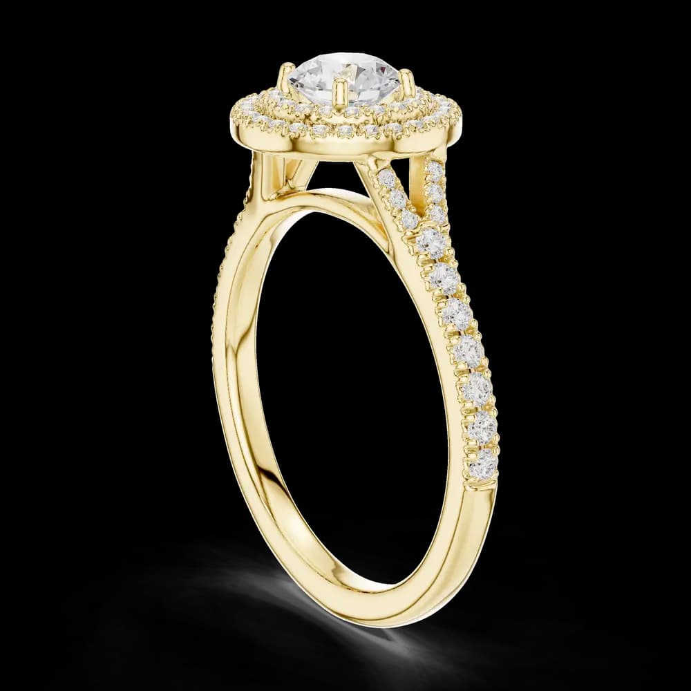 Tall Ship Round Center Double Halo Lab Grown Diamond Ring - Image 4 Tall Ship Round Center Double Halo Lab Grown Diamond Ring, view 4 of 6