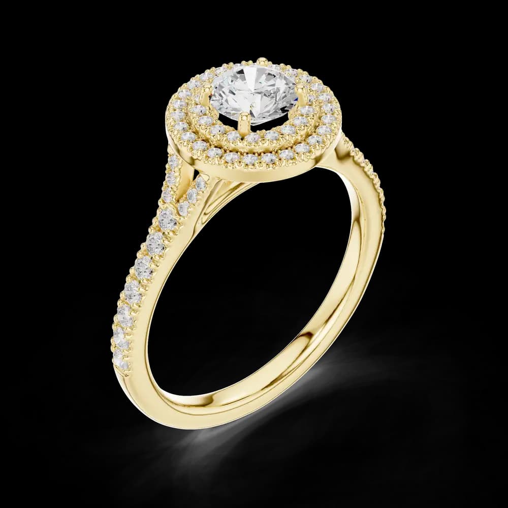 Tall Ship Round Center Double Halo Lab Grown Diamond Ring - Image 5 Tall Ship Round Center Double Halo Lab Grown Diamond Ring, view 5 of 6