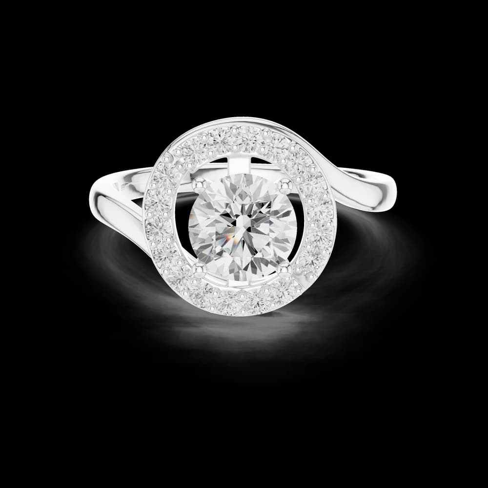 Swirl Open Halo Lab Grown Diamond Ring - Image 2 Swirl Open Halo Lab Grown Diamond Ring, view 2 of 6