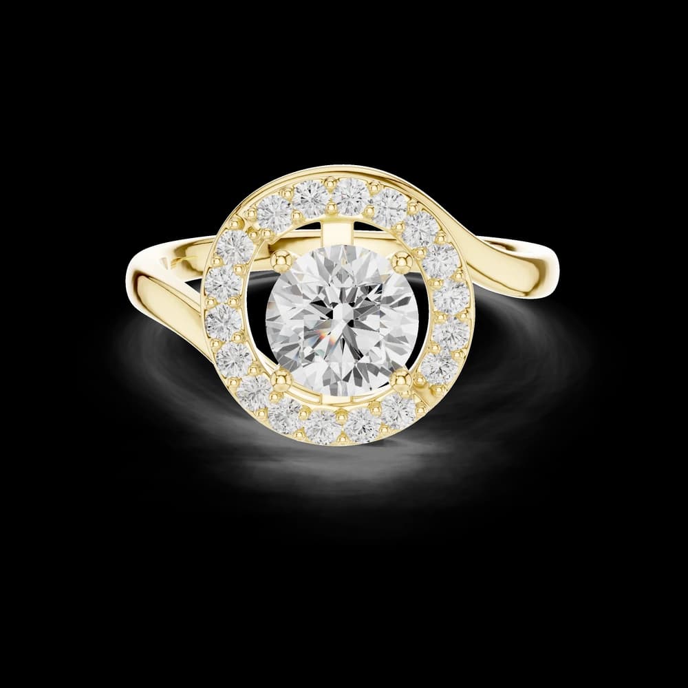 Swirl Open Halo Lab Grown Diamond Ring - Image 3 Swirl Open Halo Lab Grown Diamond Ring, view 3 of 6