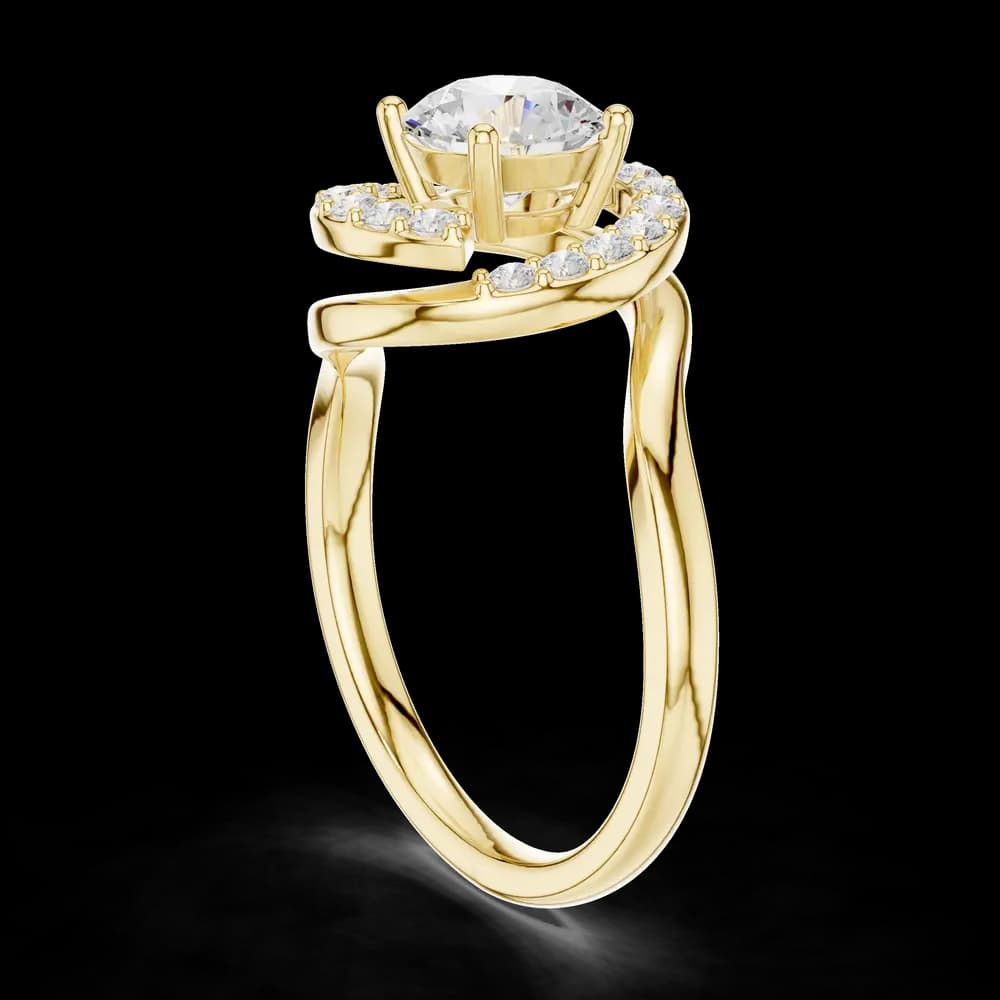 Swirl Open Halo Lab Grown Diamond Ring - Image 4 Swirl Open Halo Lab Grown Diamond Ring, view 4 of 6