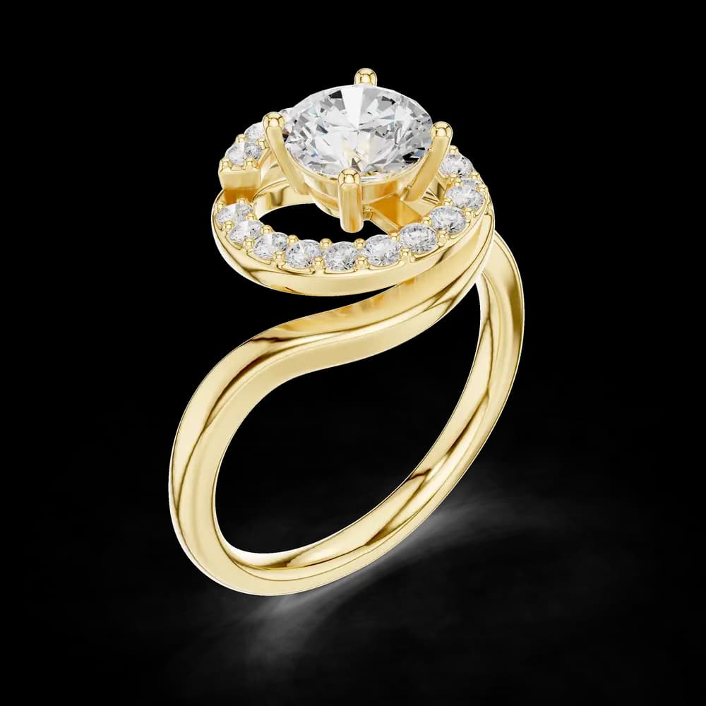 Swirl Open Halo Lab Grown Diamond Ring - Image 5 Swirl Open Halo Lab Grown Diamond Ring, view 5 of 6