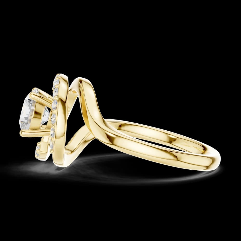 Swirl Open Halo Lab Grown Diamond Ring - Image 6 Swirl Open Halo Lab Grown Diamond Ring, view 6 of 6