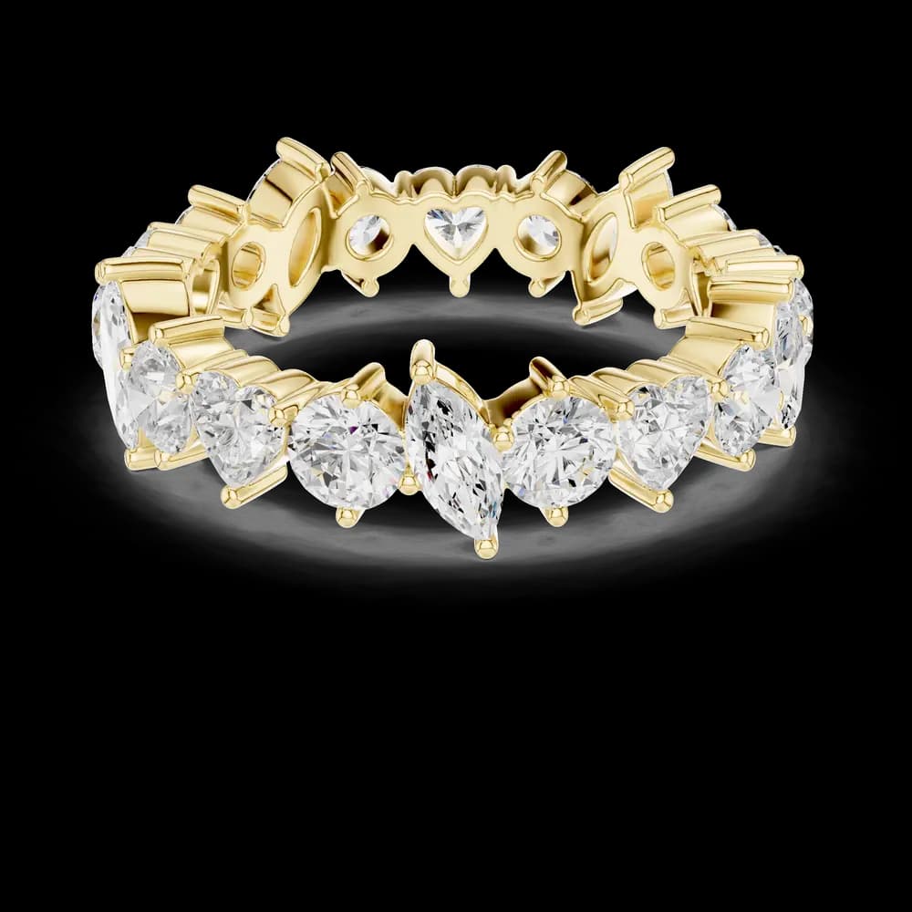 Multi-Shape Heart & Marquise Diamond Eternity Band - Image 3 Multi-Shape Heart & Marquise Diamond Eternity Band, view 3 of 6