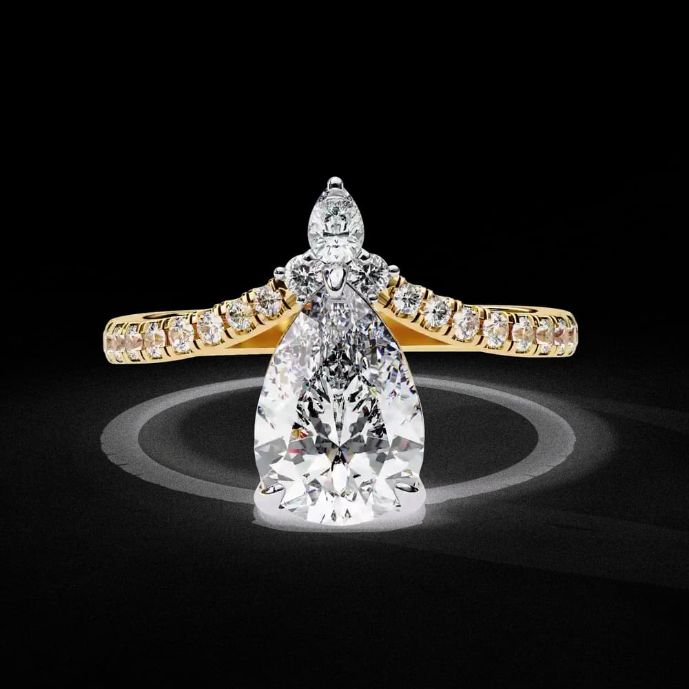 Teardrop Lab Grown Diamond Engagement Ring - Image 1 Teardrop Lab Grown Diamond Engagement Ring, view 1 of 6