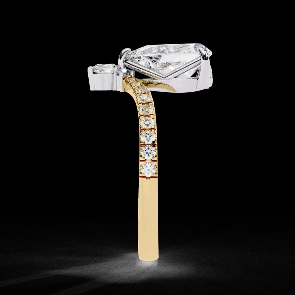 Teardrop Lab Grown Diamond Engagement Ring - Image 2 Teardrop Lab Grown Diamond Engagement Ring, view 2 of 6