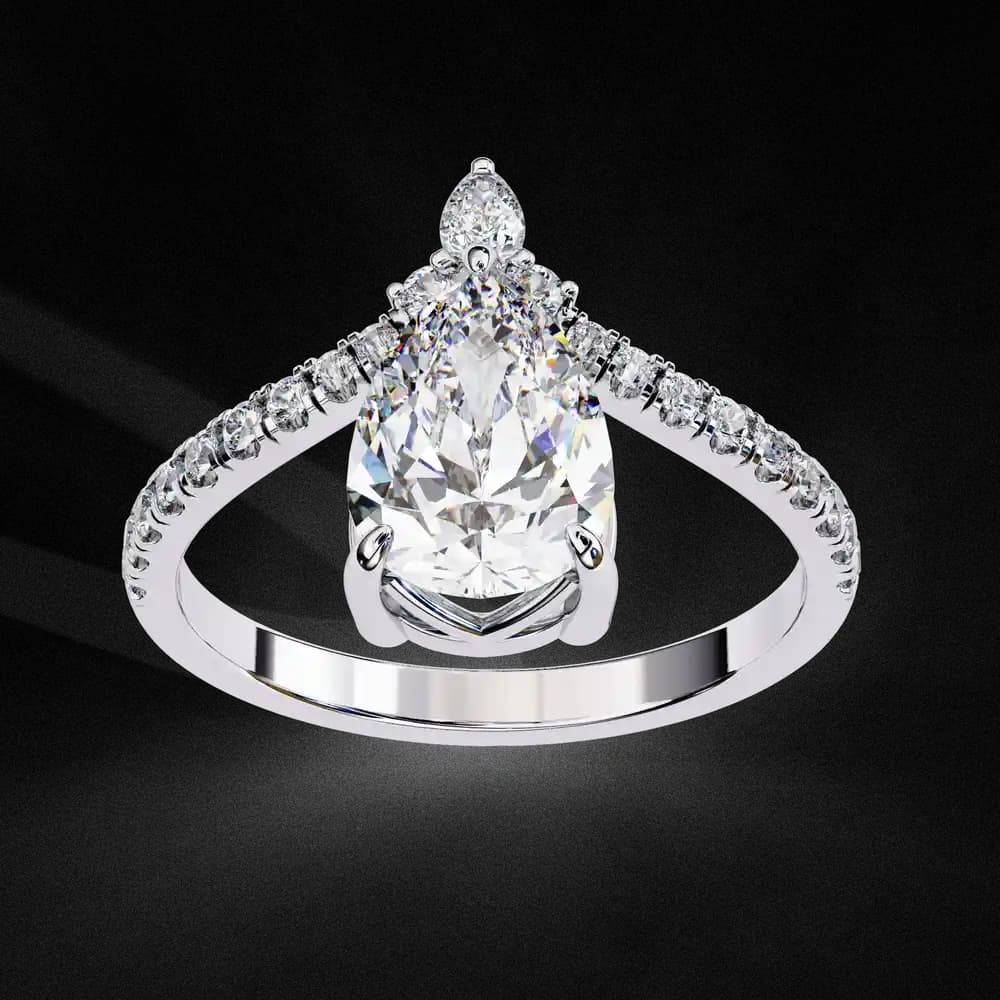 Teardrop Lab Grown Diamond Engagement Ring - Image 5 Teardrop Lab Grown Diamond Engagement Ring, view 5 of 6