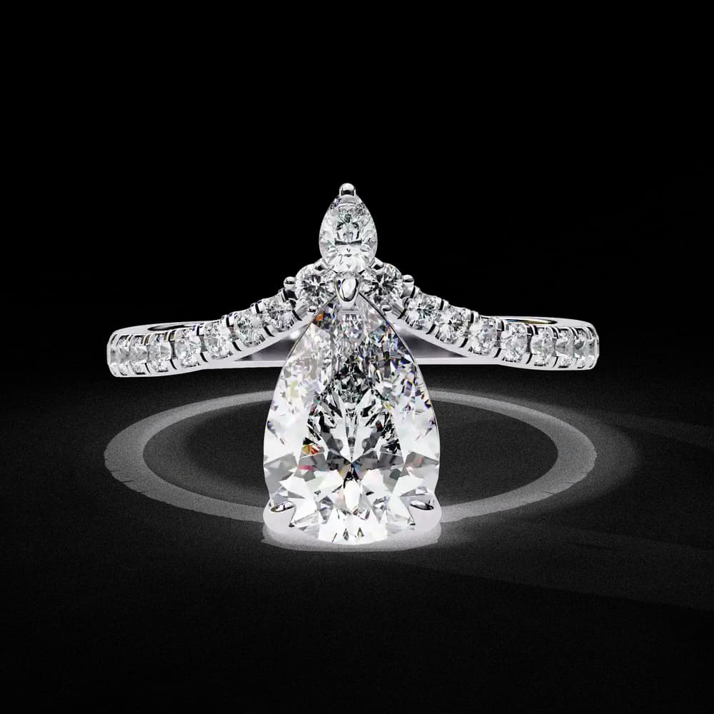 Teardrop Lab Grown Diamond Engagement Ring - Image 6 Teardrop Lab Grown Diamond Engagement Ring, view 6 of 6