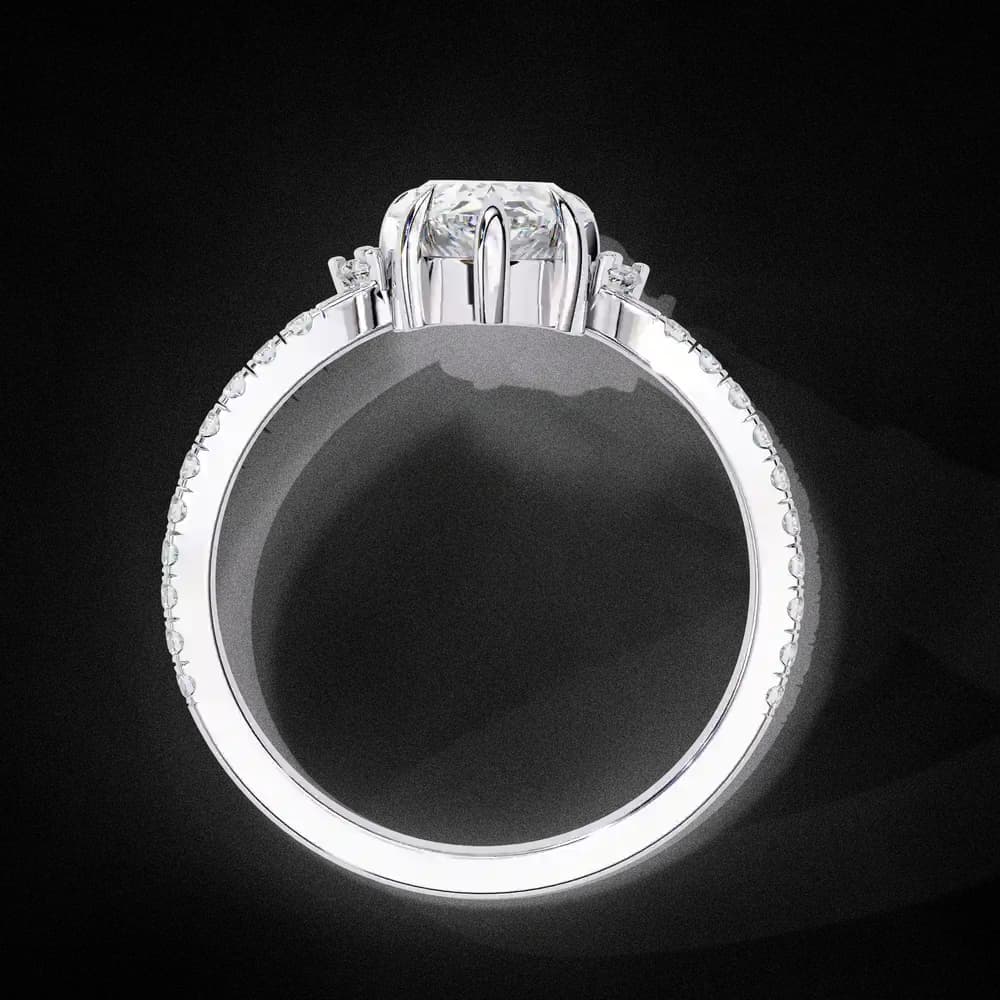Teardrop pear Lab Grown Diamond Cluster Ring - Image 11 Teardrop pear Lab Grown Diamond Cluster Ring, view 11 of 12
