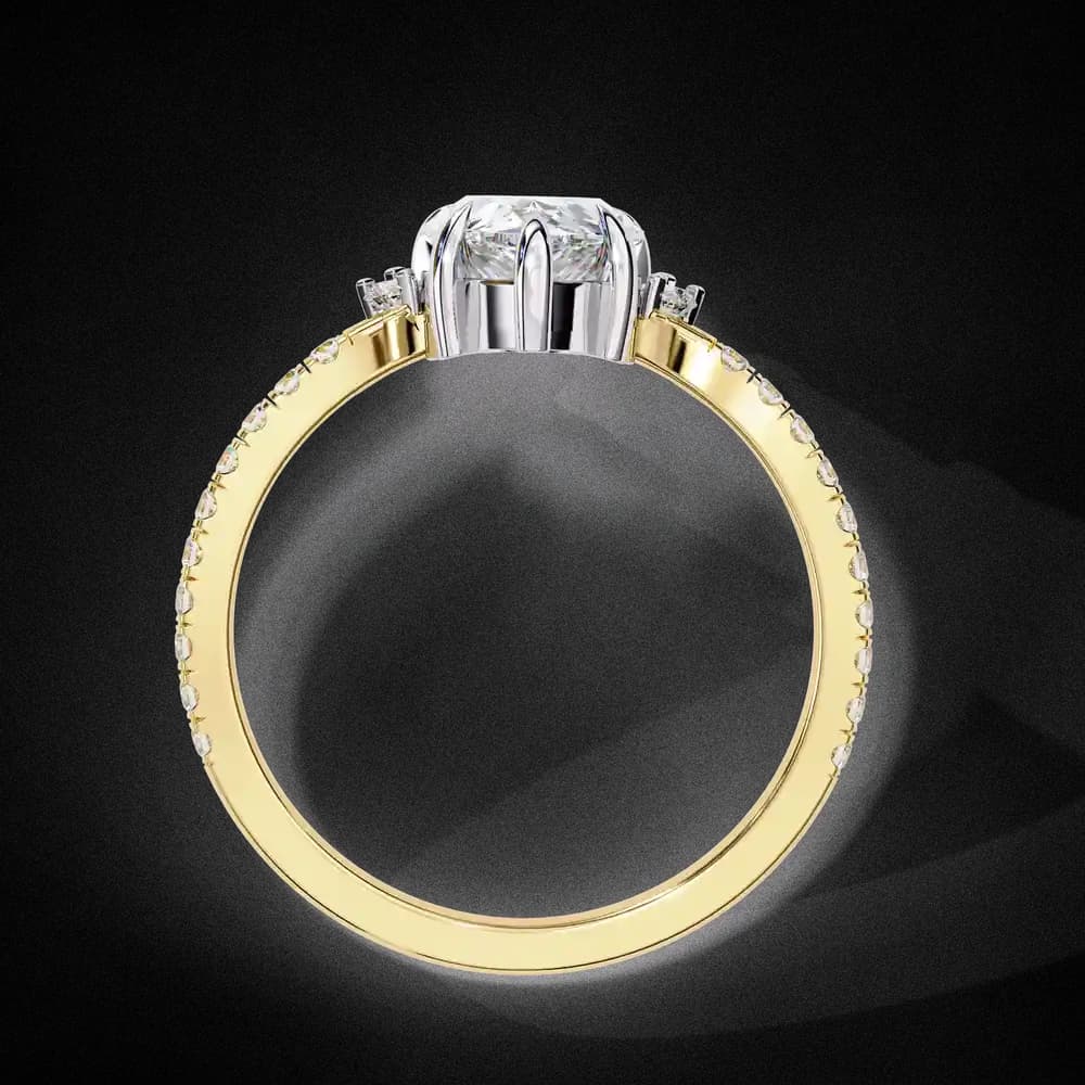 Teardrop pear Lab Grown Diamond Cluster Ring - Image 12 Teardrop pear Lab Grown Diamond Cluster Ring, view 12 of 12