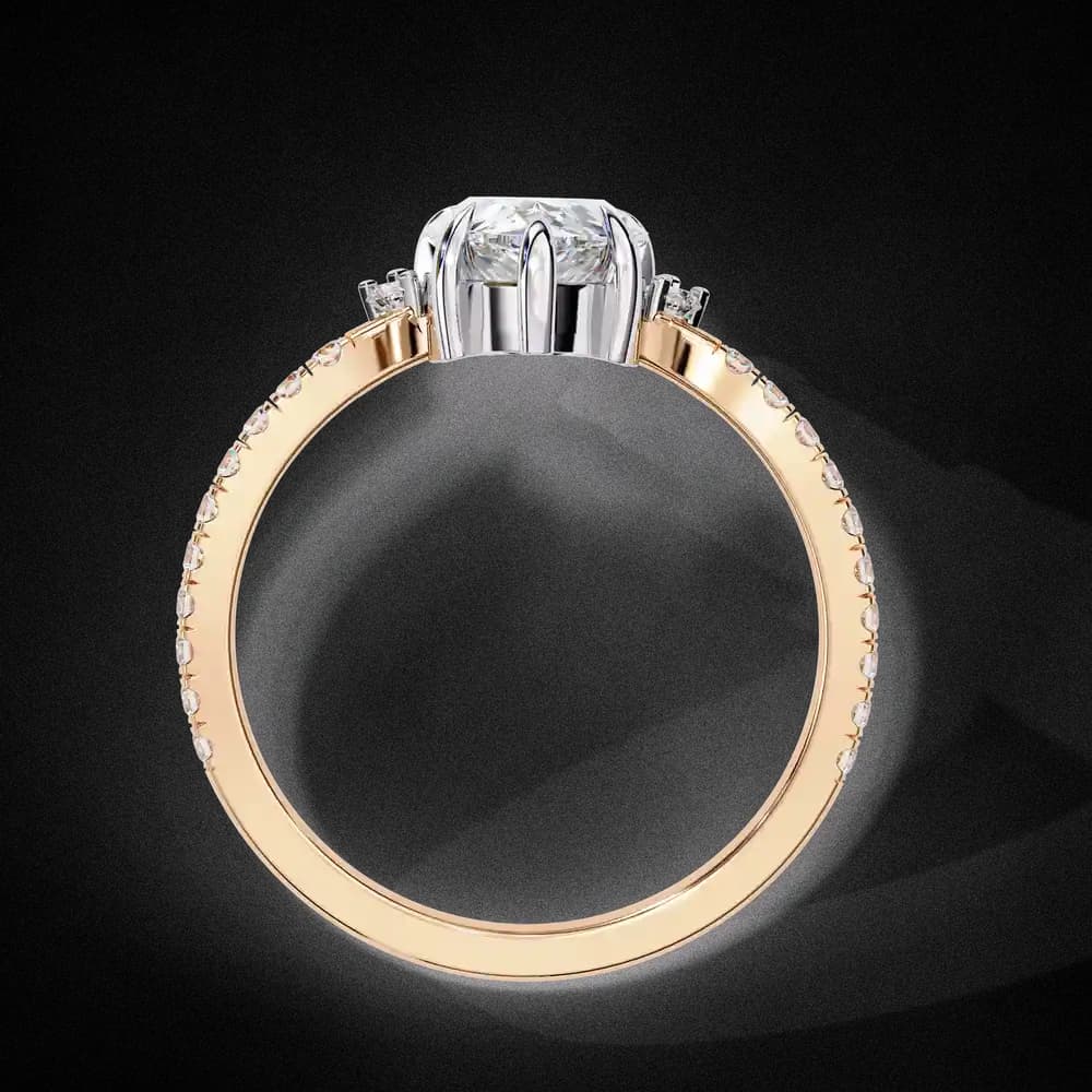Teardrop pear Lab Grown Diamond Cluster Ring - Image 2 Teardrop pear Lab Grown Diamond Cluster Ring, view 2 of 12