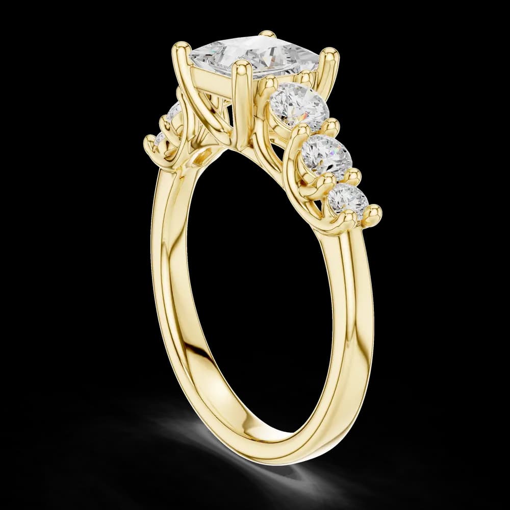 Princess Cut Seven Stone Lab Grown Diamond Ring - Image 4 Princess Cut Seven Stone Lab Grown Diamond Ring, view 4 of 6