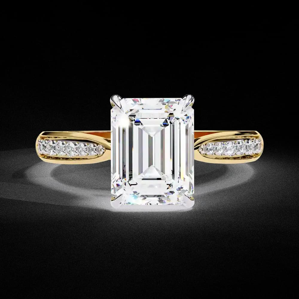 Aurelian Emerald Lab Grown Diamond Solitaire Ring - Image 1 Aurelian Emerald Lab Grown Diamond Solitaire Ring, view 1 of 14