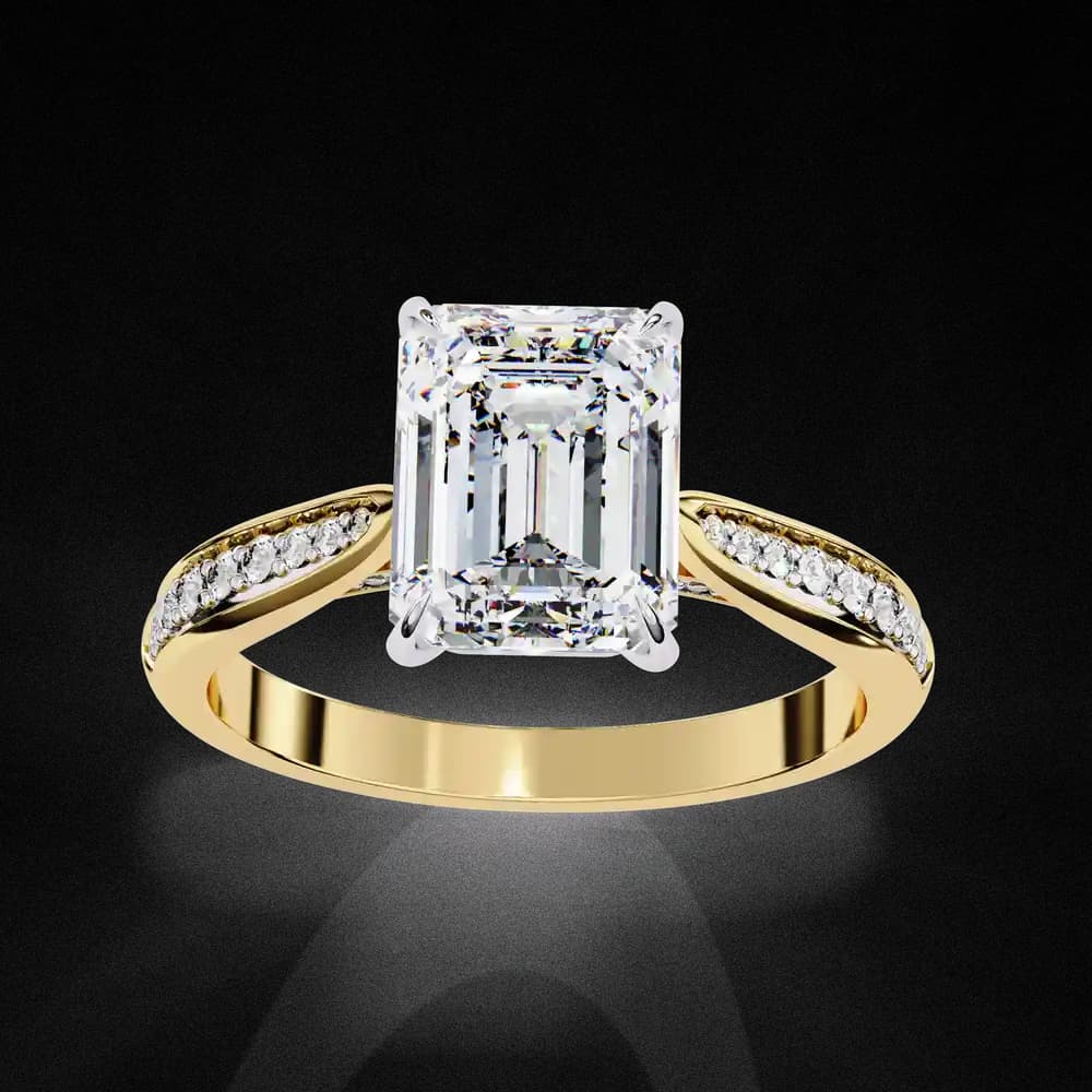 Aurelian Emerald Lab Grown Diamond Solitaire Ring - Image 2 Aurelian Emerald Lab Grown Diamond Solitaire Ring, view 2 of 14