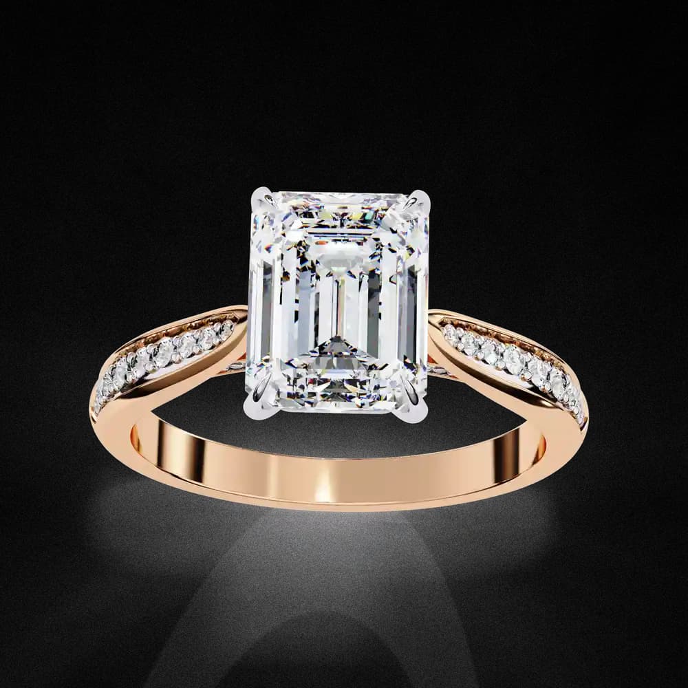 Aurelian Emerald Lab Grown Diamond Solitaire Ring - Image 3 Aurelian Emerald Lab Grown Diamond Solitaire Ring, view 3 of 14