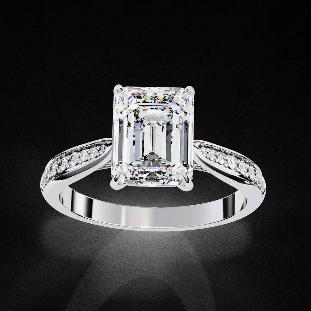 Aurelian Emerald Lab Grown Diamond Solitaire Ring - Image 4 Aurelian Emerald Lab Grown Diamond Solitaire Ring, view 4 of 14