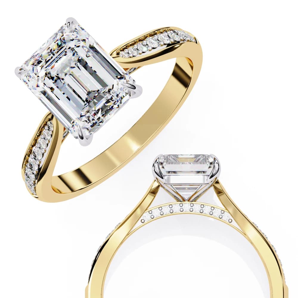 Aurelian Emerald Lab Grown Diamond Solitaire Ring - Image 6 Aurelian Emerald Lab Grown Diamond Solitaire Ring, view 6 of 14