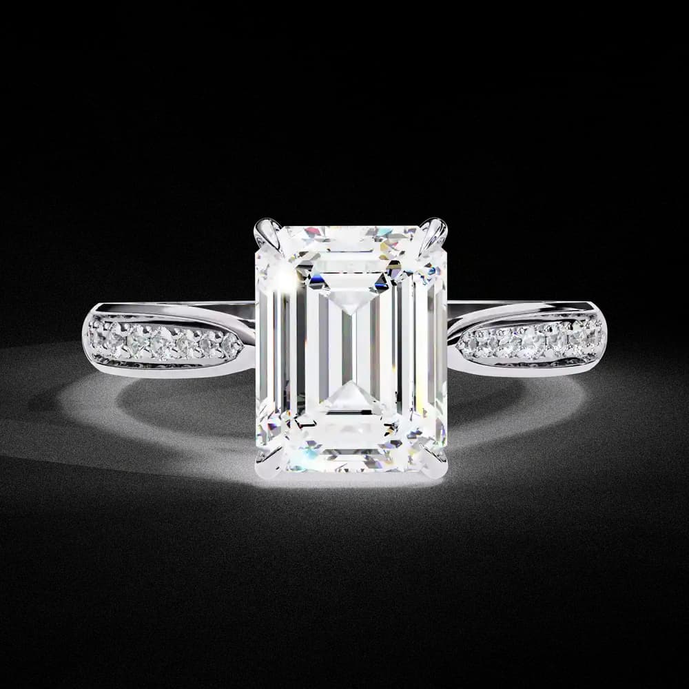 Aurelian Emerald Lab Grown Diamond Solitaire Ring - Image 8 Aurelian Emerald Lab Grown Diamond Solitaire Ring, view 8 of 14