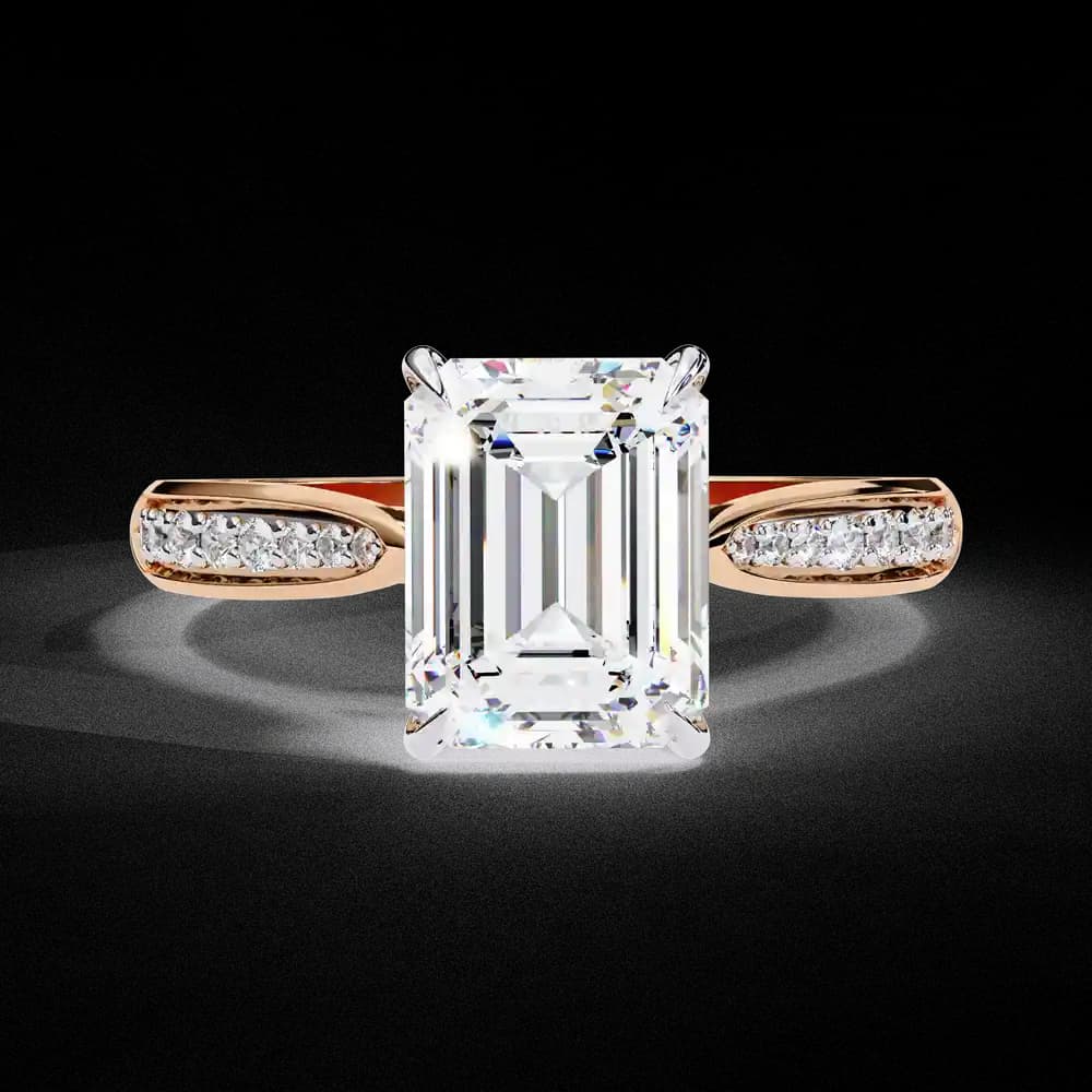 Aurelian Emerald Lab Grown Diamond Solitaire Ring - Image 9 Aurelian Emerald Lab Grown Diamond Solitaire Ring, view 9 of 14