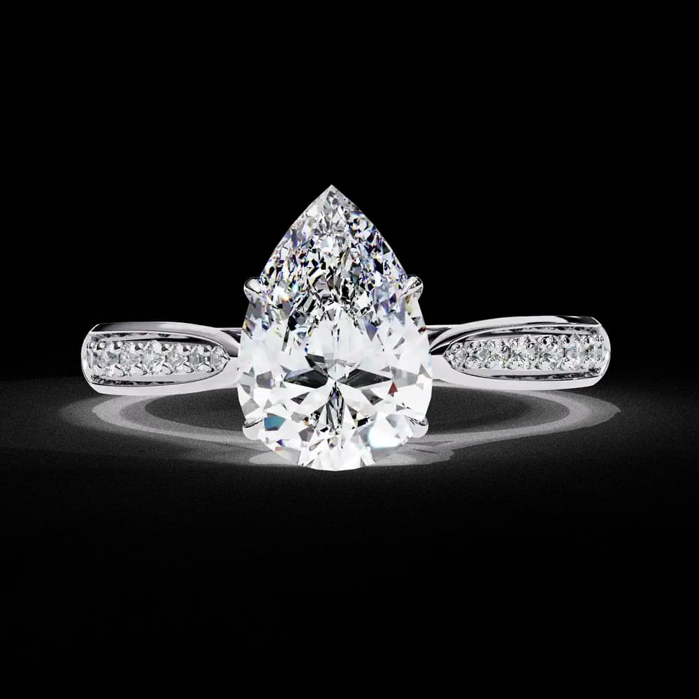 Aurelian Pear Lab Grown Diamond Solitaire Ring - Image 1 Aurelian Pear Lab Grown Diamond Solitaire Ring, view 1 of 14
