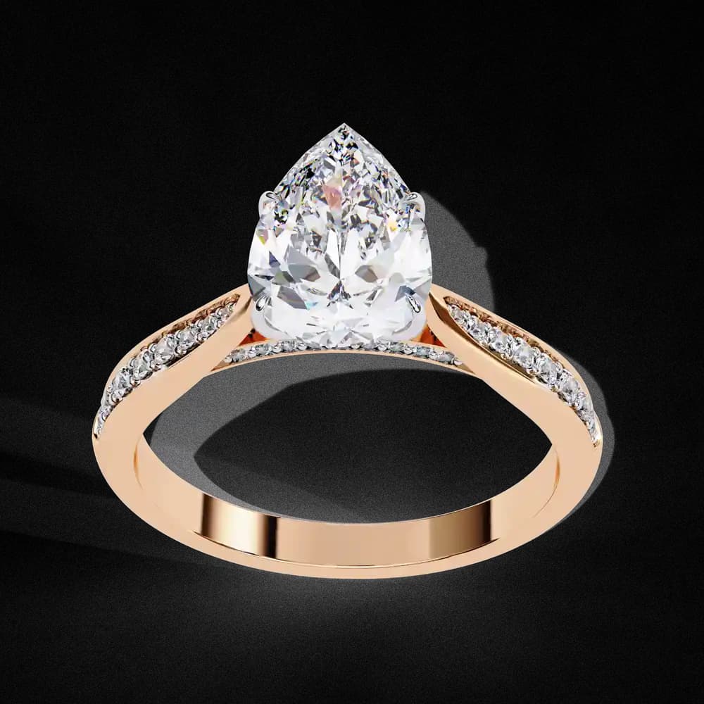 Aurelian Pear Lab Grown Diamond Solitaire Ring - Image 10 Aurelian Pear Lab Grown Diamond Solitaire Ring, view 10 of 14