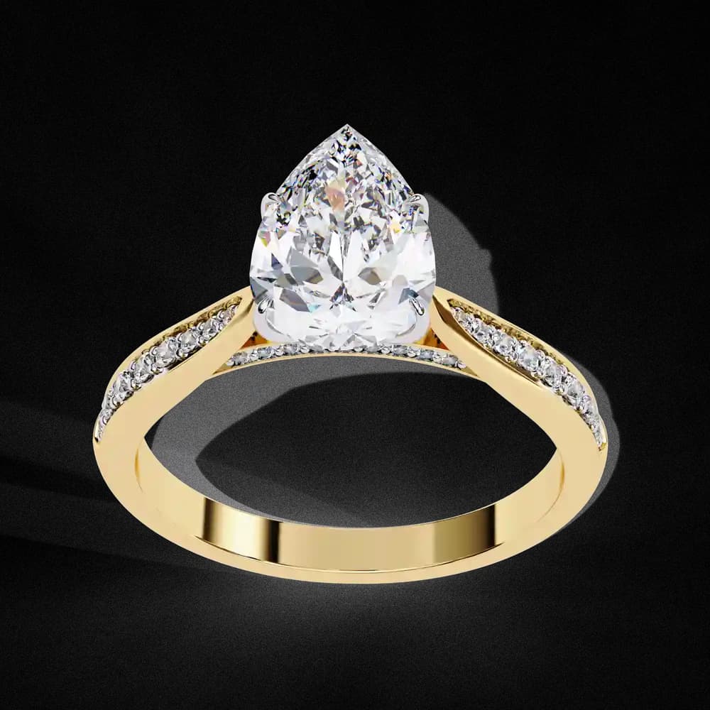 Aurelian Pear Lab Grown Diamond Solitaire Ring - Image 11 Aurelian Pear Lab Grown Diamond Solitaire Ring, view 11 of 14