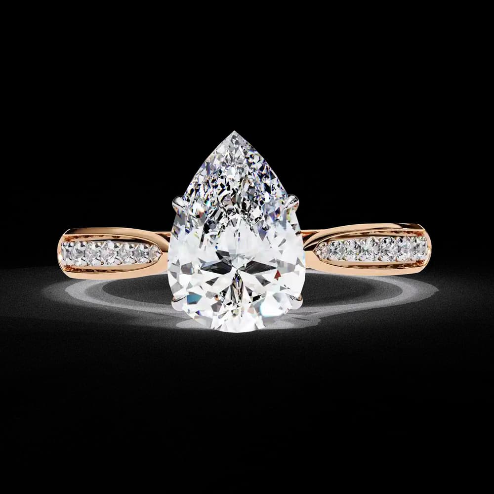 Aurelian Pear Lab Grown Diamond Solitaire Ring - Image 12 Aurelian Pear Lab Grown Diamond Solitaire Ring, view 12 of 14