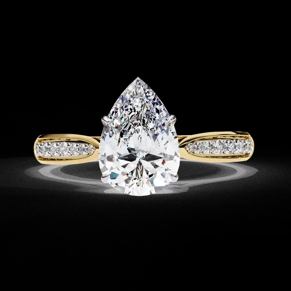 Aurelian Pear Lab Grown Diamond Solitaire Ring - Image 13 Aurelian Pear Lab Grown Diamond Solitaire Ring, view 13 of 14