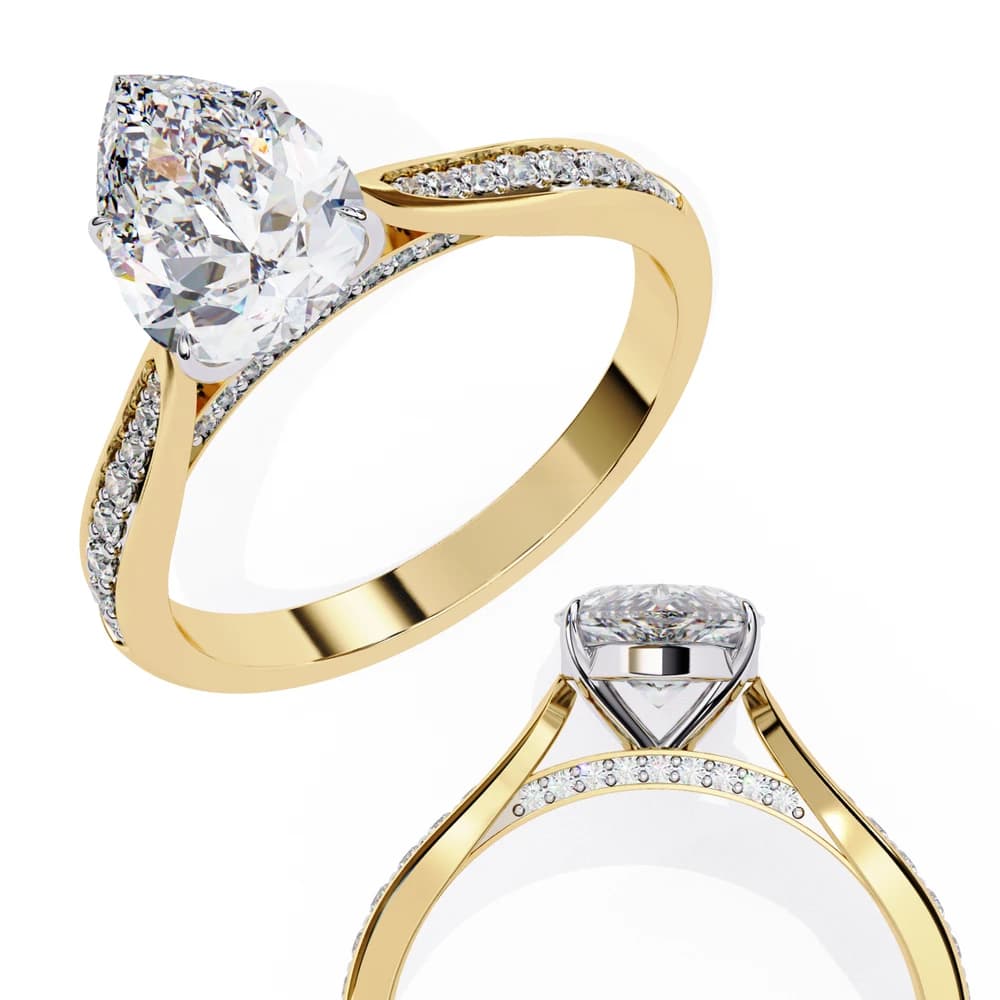 Aurelian Pear Lab Grown Diamond Solitaire Ring - Image 6 Aurelian Pear Lab Grown Diamond Solitaire Ring, view 6 of 14