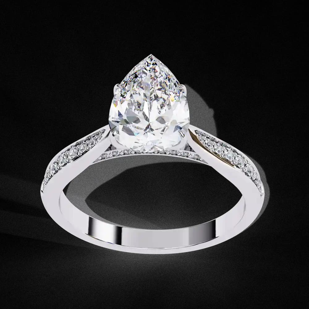 Aurelian Pear Lab Grown Diamond Solitaire Ring - Image 7 Aurelian Pear Lab Grown Diamond Solitaire Ring, view 7 of 14