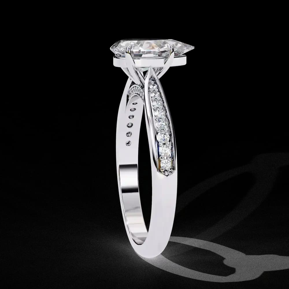 Aurelian Pear Lab Grown Diamond Solitaire Ring - Image 9 Aurelian Pear Lab Grown Diamond Solitaire Ring, view 9 of 14