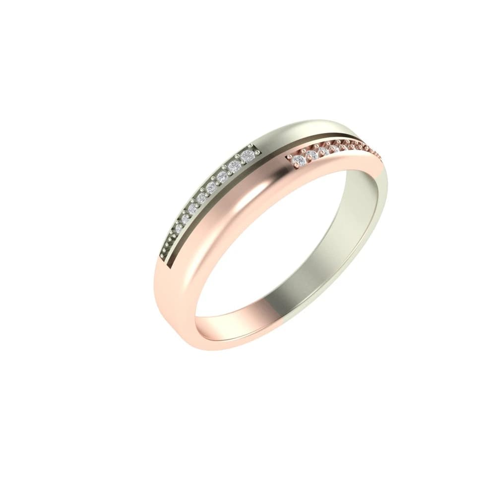 The DuoStream Lab Grown Diamond Contour Band - Image 1 The DuoStream Lab Grown Diamond Contour Band, view 1 of 4