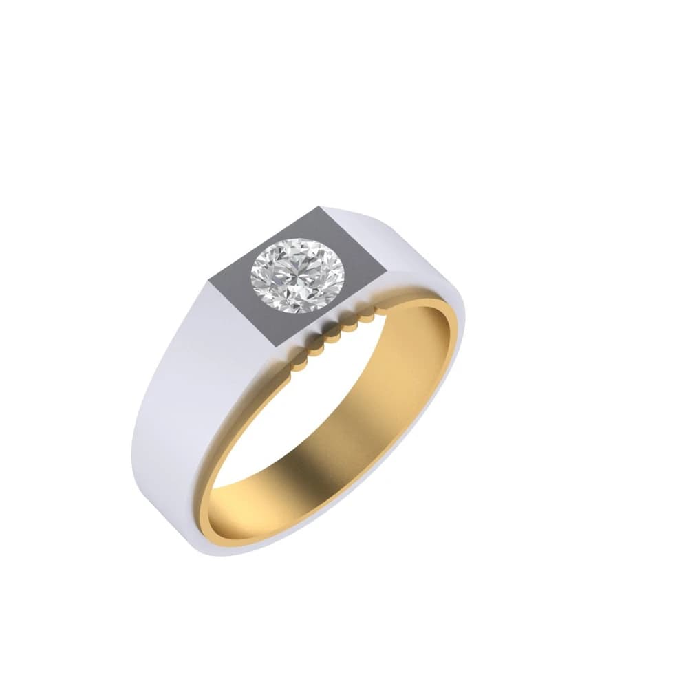 The Lab Grown Diamond Tectonic Dual-Finish Solitaire - Image 2 The Lab Grown Diamond Tectonic Dual-Finish Solitaire, view 2 of 4