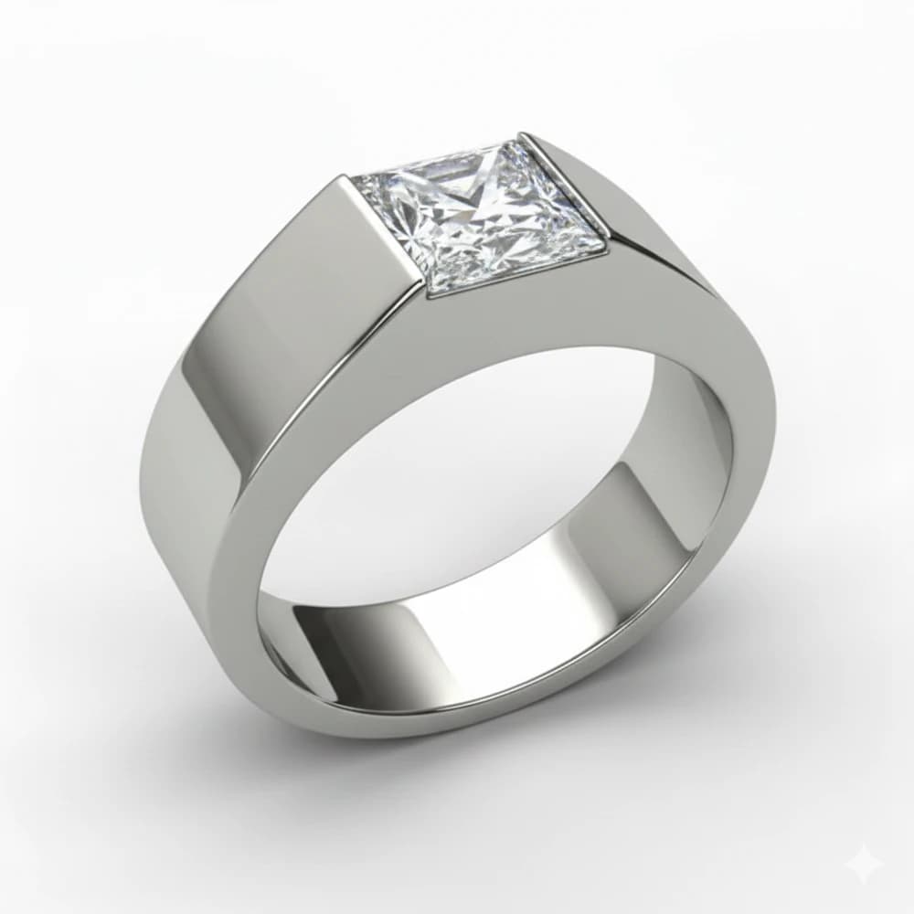 The Lab Grown Diamond Vanguard Square Solitaire - Image 3 The Lab Grown Diamond Vanguard Square Solitaire, view 3 of 4