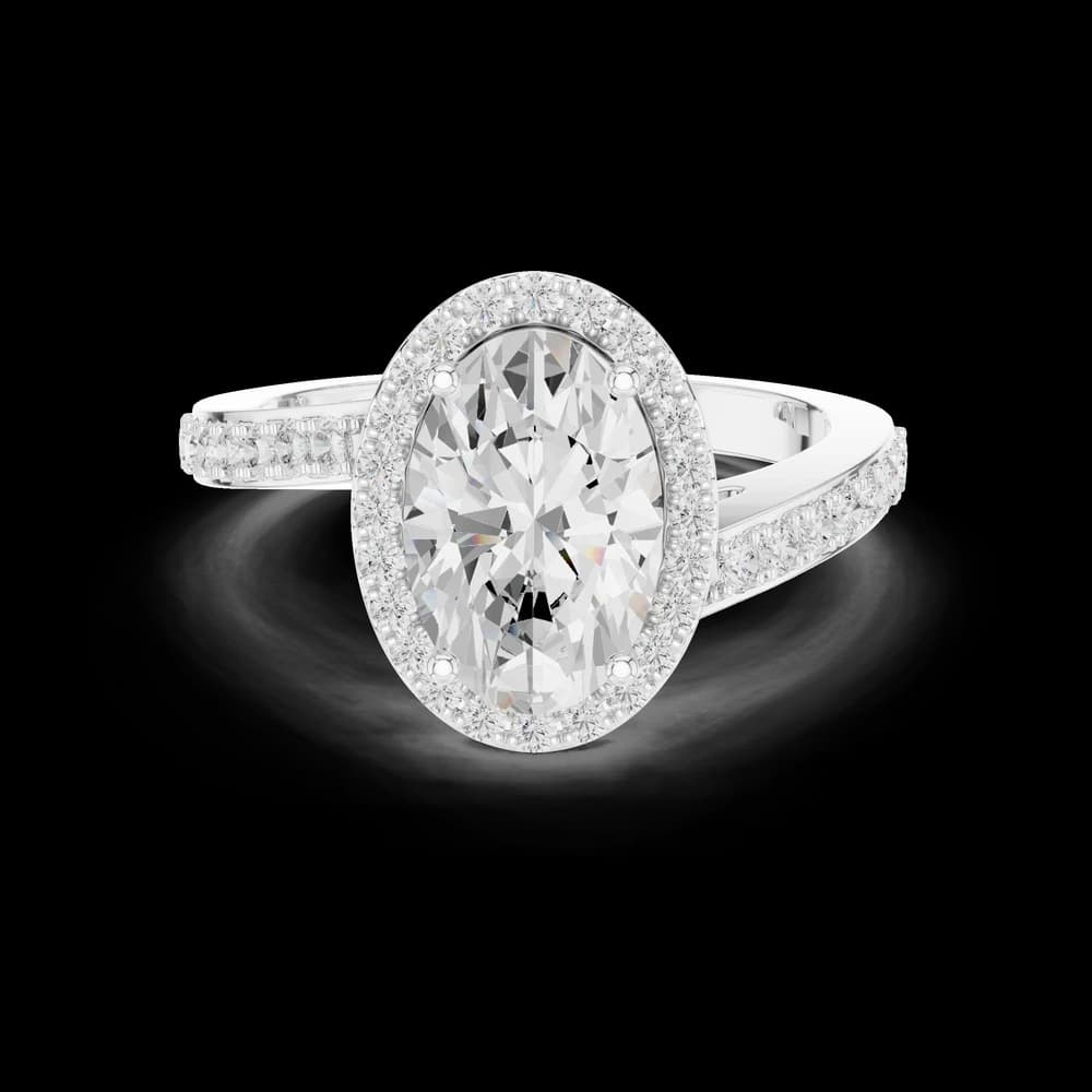 Oval Sculpted Stone Lab Grown Diamond Ring - Image 2 Oval Sculpted Stone Lab Grown Diamond Ring, view 2 of 6