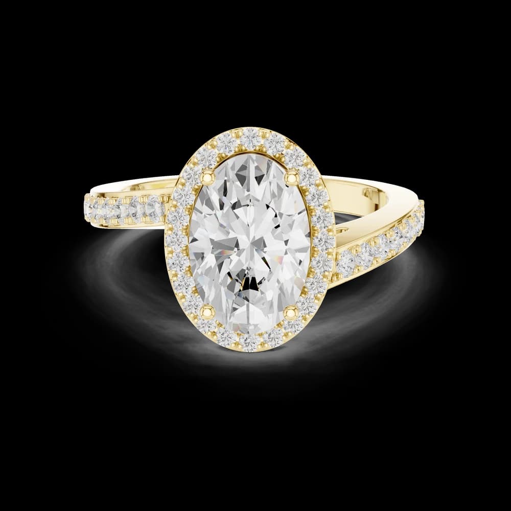 Oval Sculpted Stone Lab Grown Diamond Ring - Image 3 Oval Sculpted Stone Lab Grown Diamond Ring, view 3 of 6