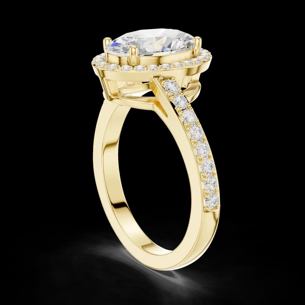Oval Sculpted Stone Lab Grown Diamond Ring - Image 4 Oval Sculpted Stone Lab Grown Diamond Ring, view 4 of 6