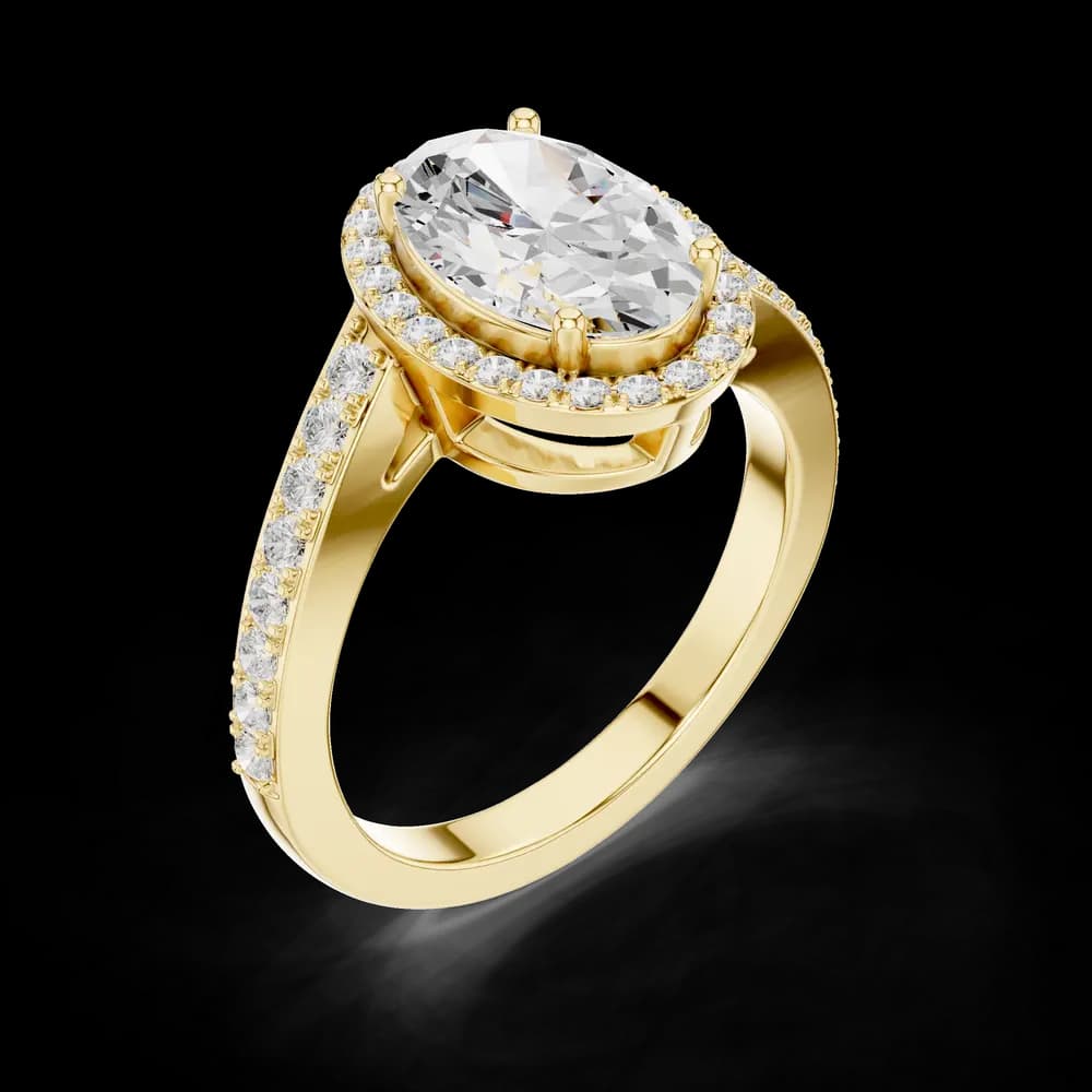 Oval Sculpted Stone Lab Grown Diamond Ring - Image 5 Oval Sculpted Stone Lab Grown Diamond Ring, view 5 of 6