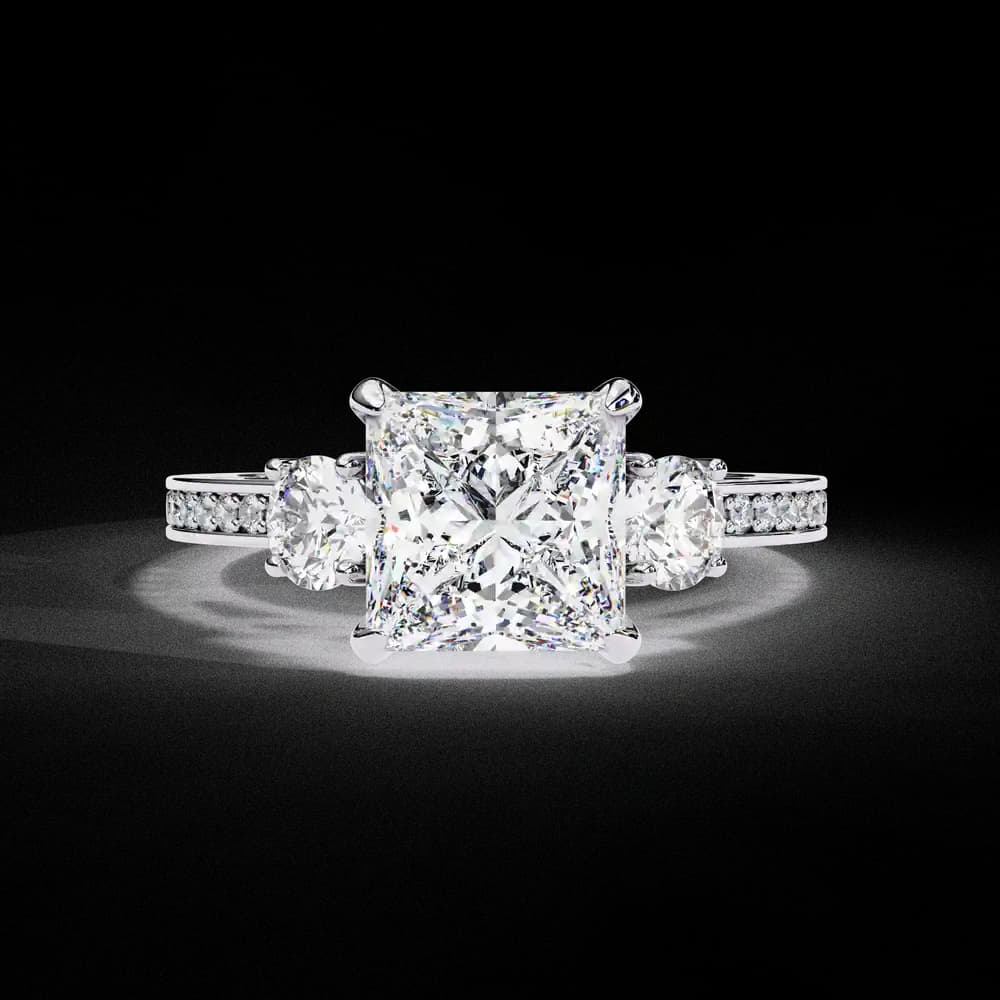 Three-Stone Centre Engagement Lab Grown Diamonds Ring - Image 1 Three-Stone Centre Engagement Lab Grown Diamonds Ring, view 1 of 4