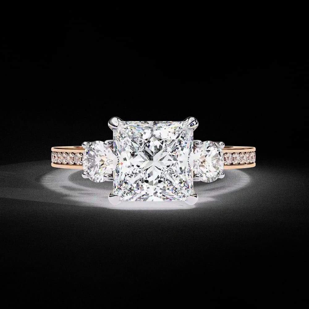 Three-Stone Centre Engagement Lab Grown Diamonds Ring - Image 3 Three-Stone Centre Engagement Lab Grown Diamonds Ring, view 3 of 4