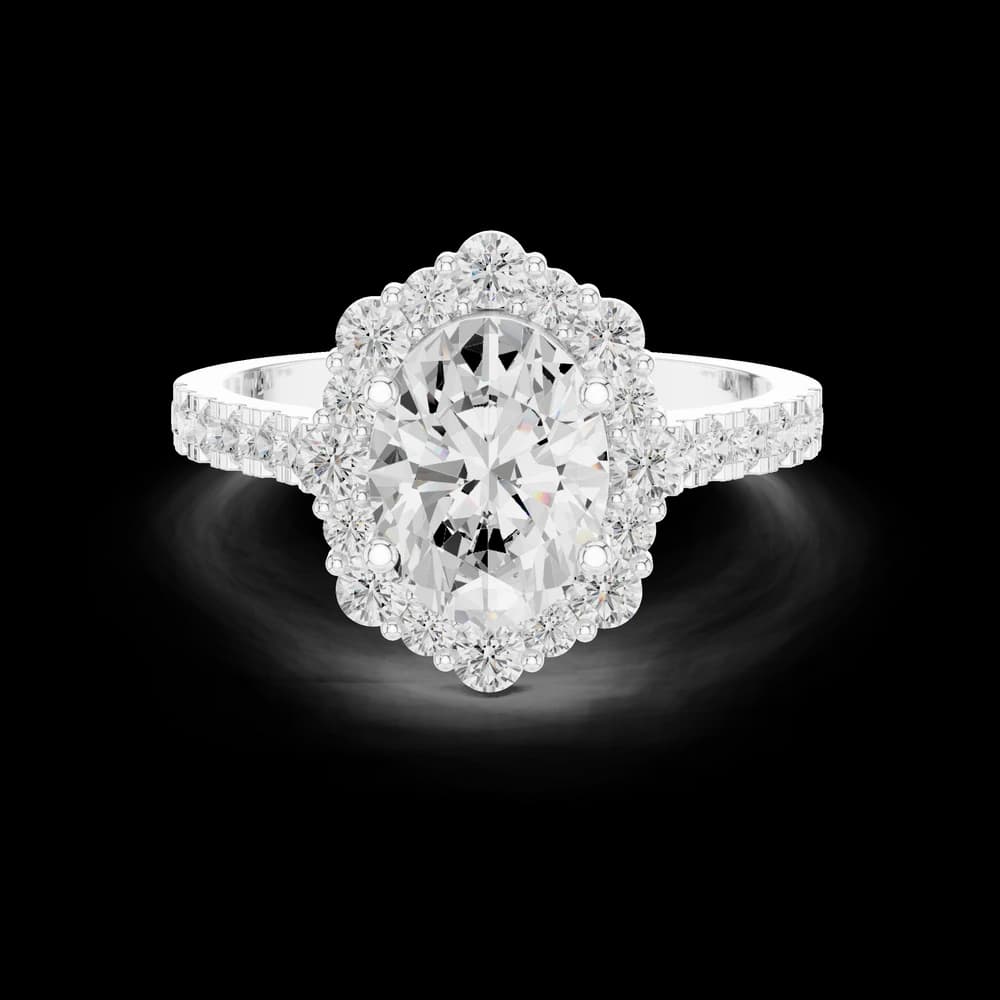 Thyme Leaf Lab Grown Diamond Fluted Shank Ring - Image 5 Thyme Leaf Lab Grown Diamond Fluted Shank Ring, view 5 of 9