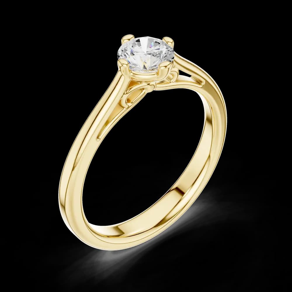 Tidal Timber Lab Grown Solitaire Diamond Ring - Image 5 Tidal Timber Lab Grown Solitaire Diamond Ring, view 5 of 6