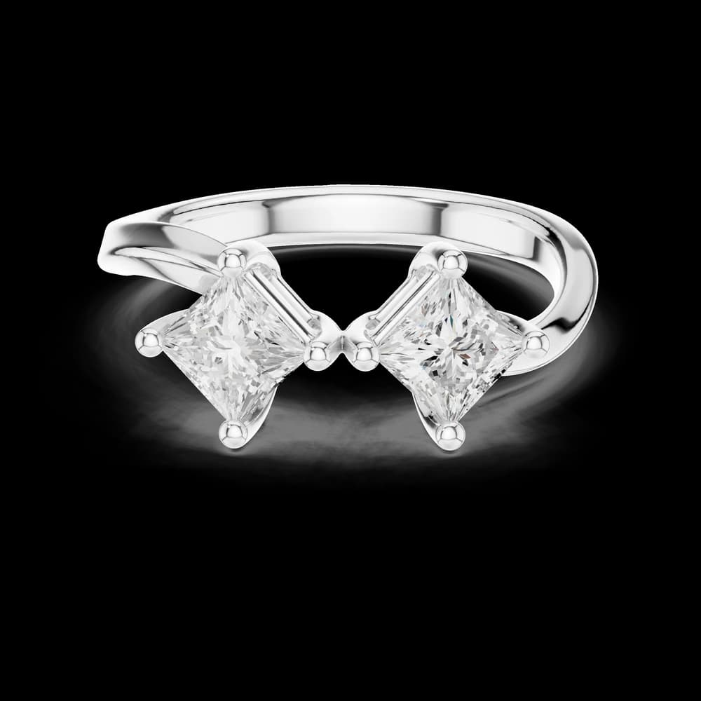Toi et Moi Princess Cut Lab Grown Diamond Ring - Image 2 Toi et Moi Princess Cut Lab Grown Diamond Ring, view 2 of 6