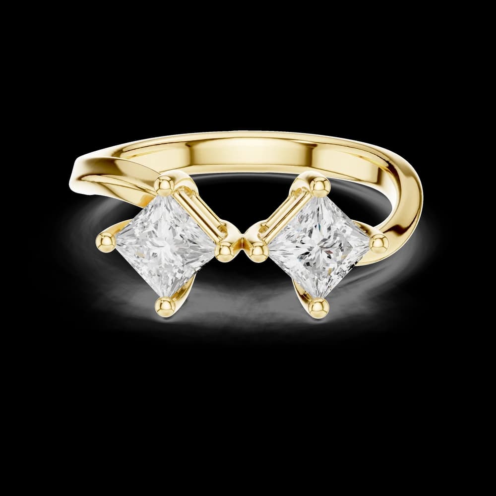 Toi et Moi Princess Cut Lab Grown Diamond Ring - Image 3 Toi et Moi Princess Cut Lab Grown Diamond Ring, view 3 of 6