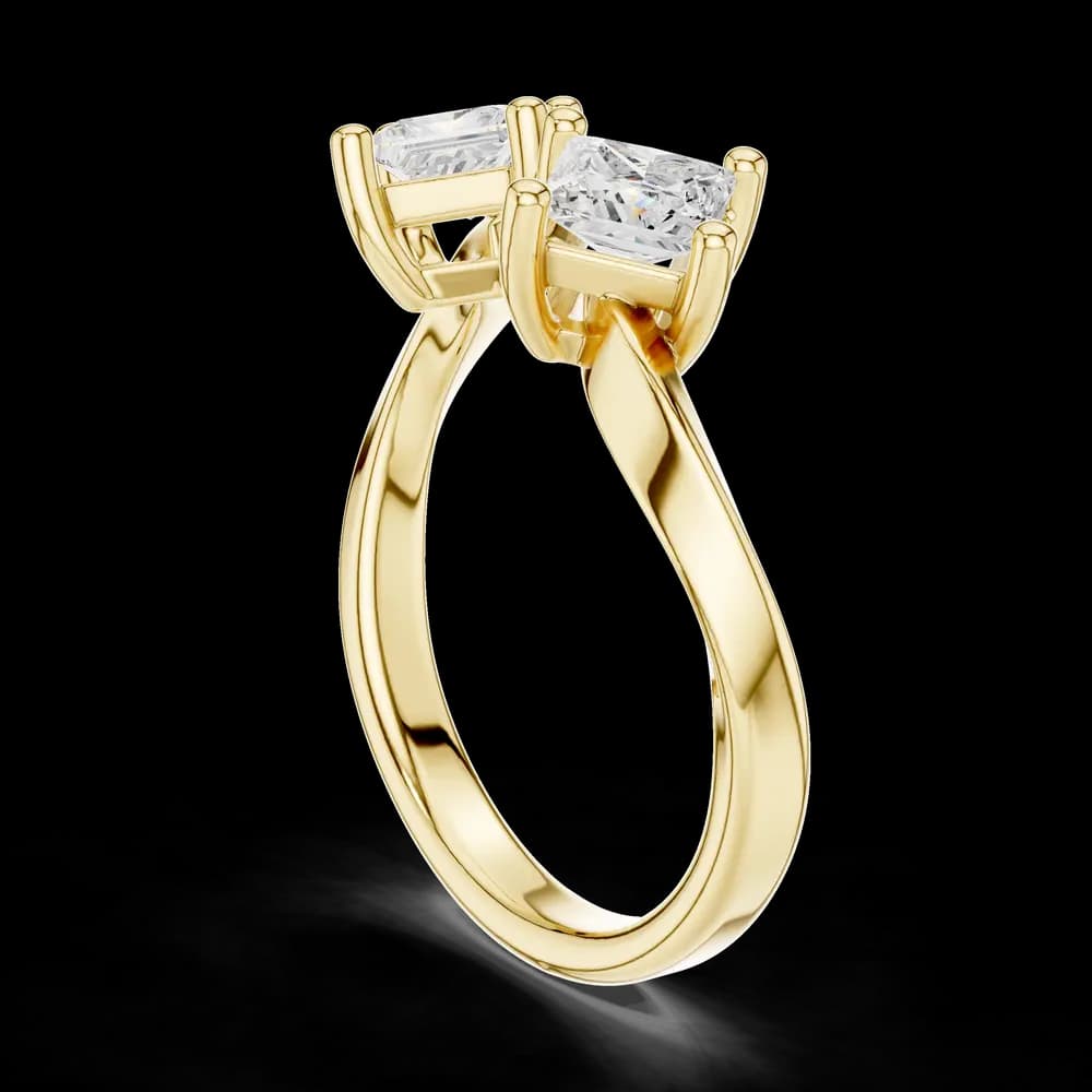 Toi et Moi Princess Cut Lab Grown Diamond Ring - Image 4 Toi et Moi Princess Cut Lab Grown Diamond Ring, view 4 of 6