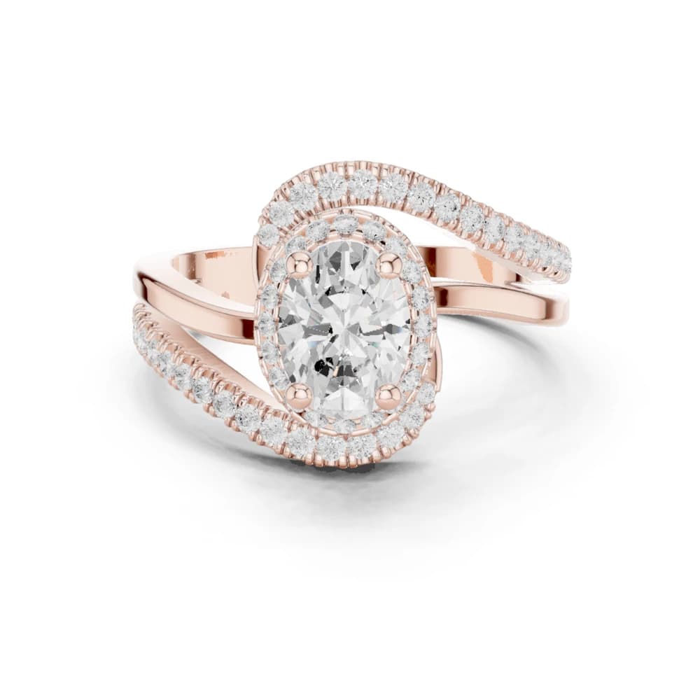 Tiger Lily Lab Grown Diamond Hexagonal Outline Ring - Image 1 Tiger Lily Lab Grown Diamond Hexagonal Outline Ring, view 1 of 9