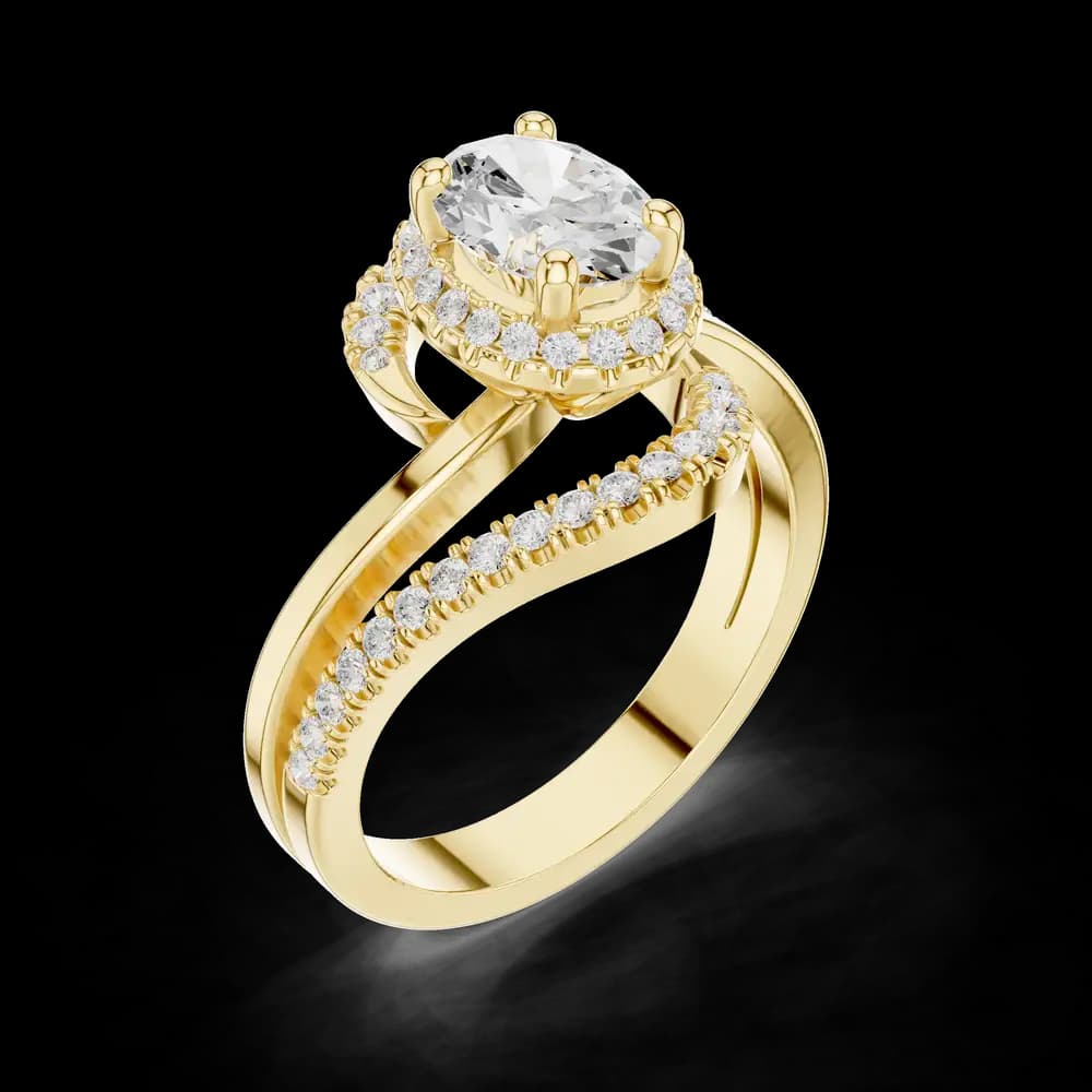 Tiger Lily Lab Grown Diamond Hexagonal Outline Ring - Image 8 Tiger Lily Lab Grown Diamond Hexagonal Outline Ring, view 8 of 9