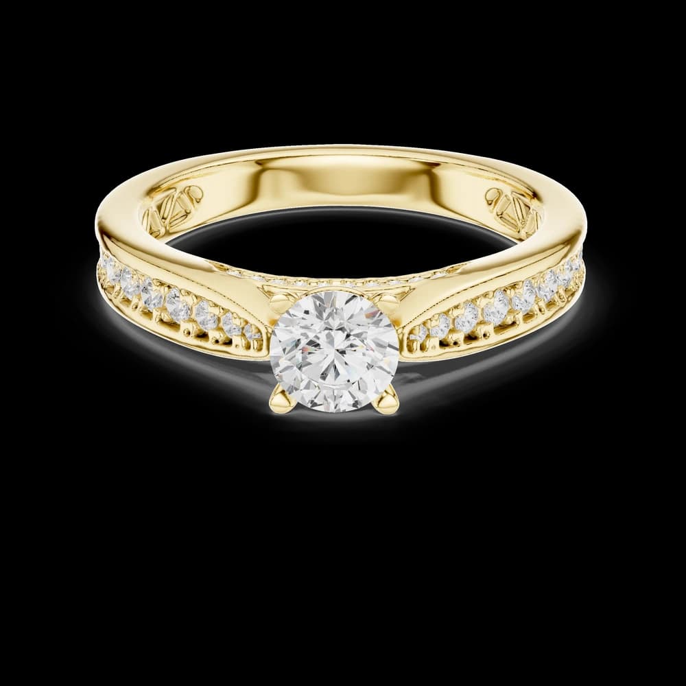 Round Tapered Pavé Lab Grown Diamond Ring - Image 3 Round Tapered Pavé Lab Grown Diamond Ring, view 3 of 6