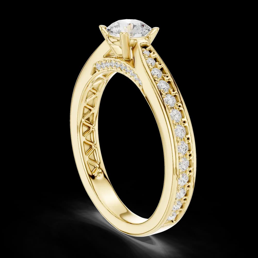 Round Tapered Pavé Lab Grown Diamond Ring - Image 4 Round Tapered Pavé Lab Grown Diamond Ring, view 4 of 6