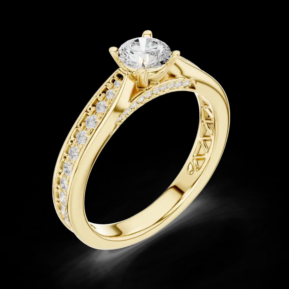 Round Tapered Pavé Lab Grown Diamond Ring - Image 5 Round Tapered Pavé Lab Grown Diamond Ring, view 5 of 6